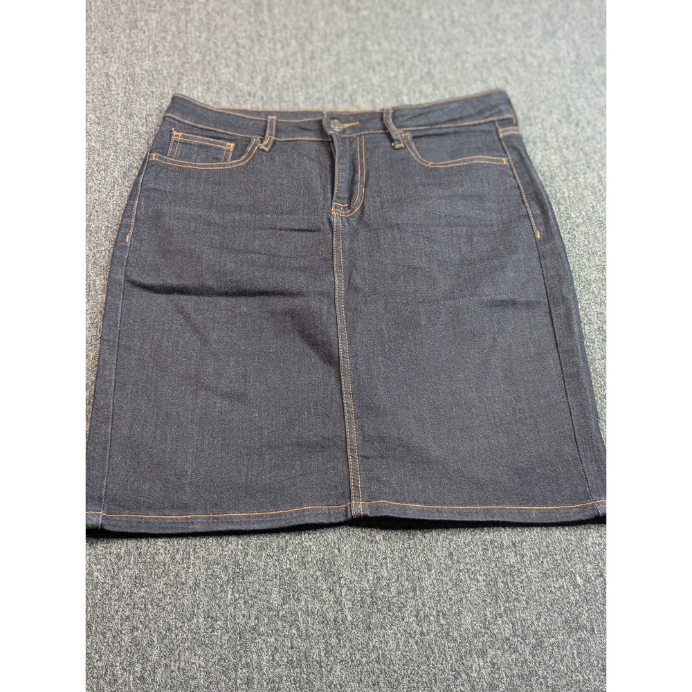 Old Navy Womens Dark Wash Denim Pencil Skirt Size 8 Regular Stretch Knee Length